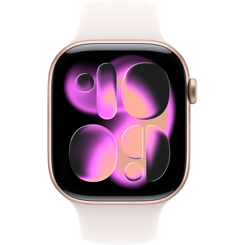 Apple Watch 11, GPS + Cellular, 46 mm, Rose Gold Aluminium Case, Light Blush Sport Band - M/L