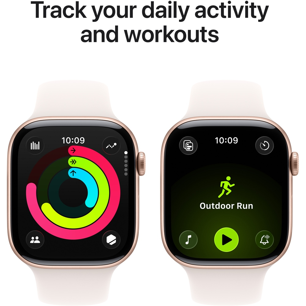Apple Watch 11, GPS + Cellular, 46 mm, Rose Gold Aluminium Case, Light Blush Sport Band - imaginea 6