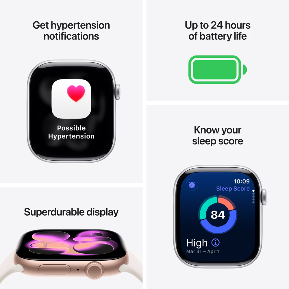 Apple Watch 11, GPS + Cellular, 46 mm, Rose Gold Aluminium Case, Light Blush Sport Band - imaginea 8