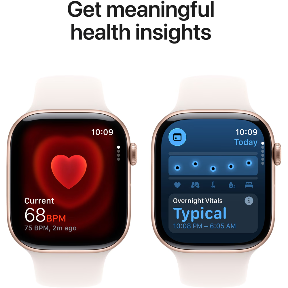 Apple Watch 11, GPS + Cellular, 46 mm, Rose Gold Aluminium Case, Light Blush Sport Band - imaginea 5