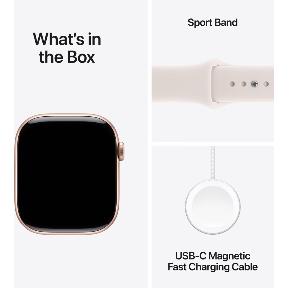 Apple Watch 11, GPS + Cellular, 46 mm, Rose Gold Aluminium Case, Light Blush Sport Band - imaginea 9